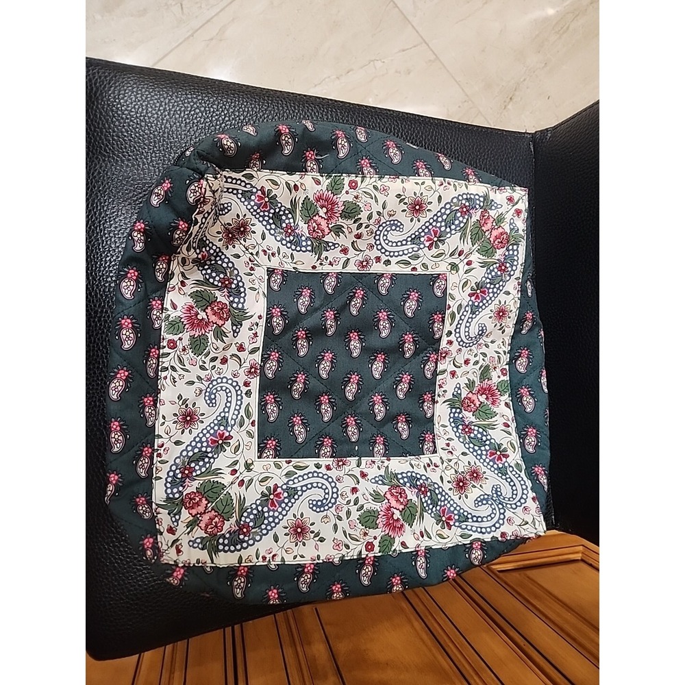 Gorgeous Green French Provencal Souleiado Fabric Pillow Cover Square EXCELLENT
